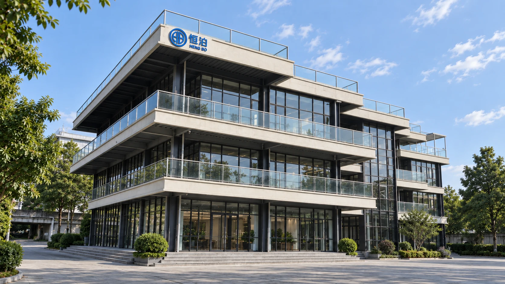 Architectural visualization of Hengbo’s new company building, based on photographs of the premises