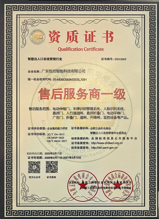 After-sales service · Grade 1 — SX012603