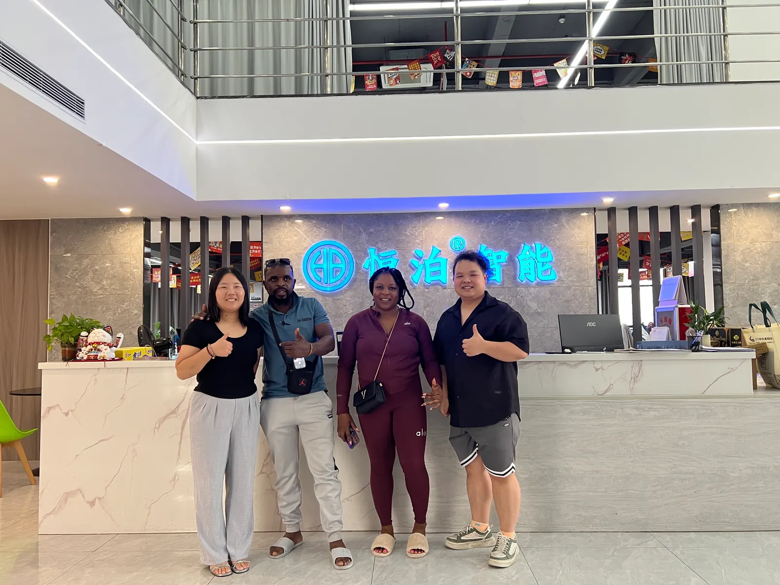 Visitors from South Africa with Hengbo staff at the company reception