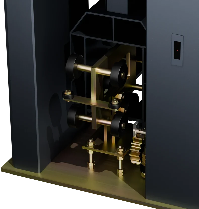 FD-02 catalogue-matched original detail of the galvanised roller support and drive gear