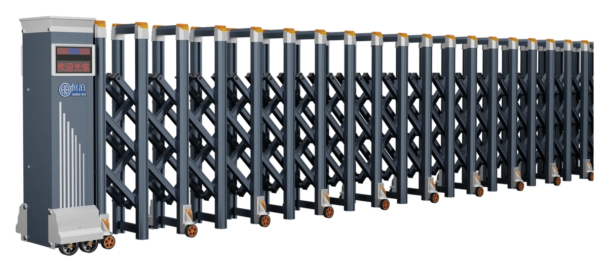 L-39 Hengchi aluminium retractable gate — Colour shown, illustrative paint preview