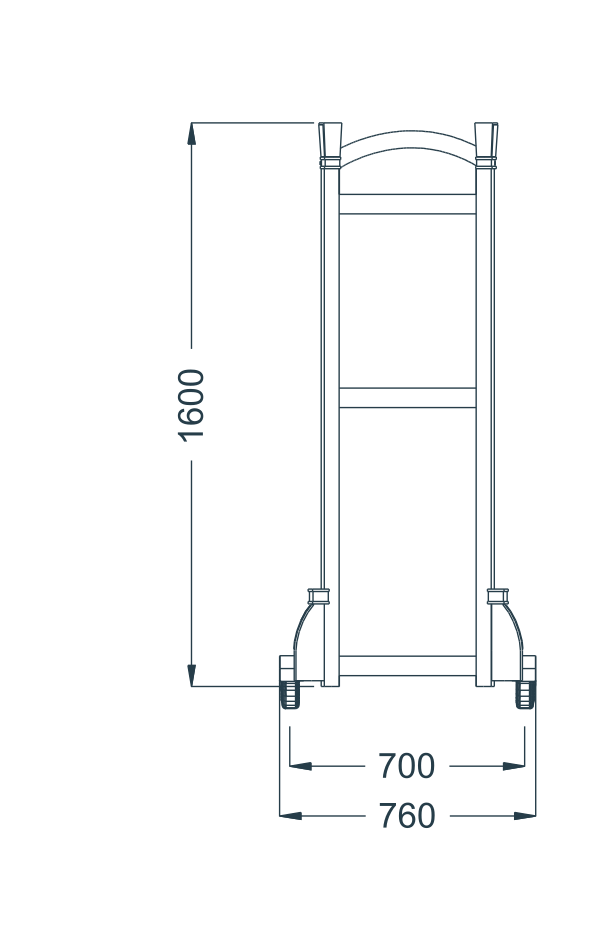 L-07 original catalogue CAD geometry with English dimension labels, millimetres