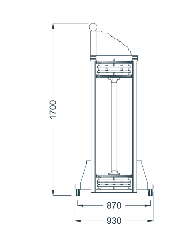 L-19 original catalogue CAD geometry with English dimension labels, millimetres
