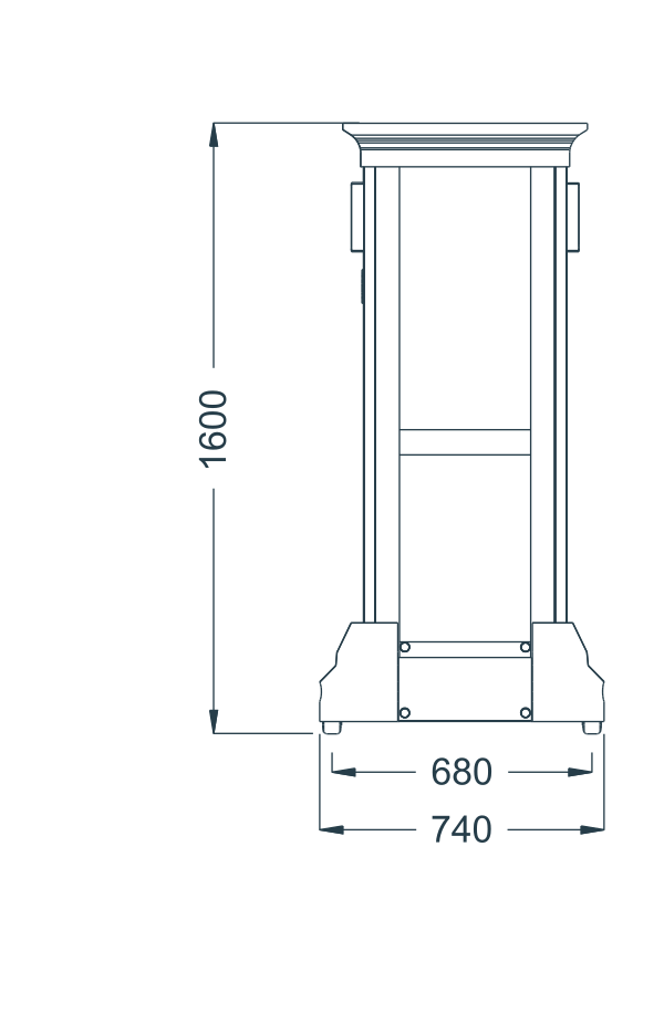 L-36 original catalogue CAD geometry with English dimension labels, millimetres