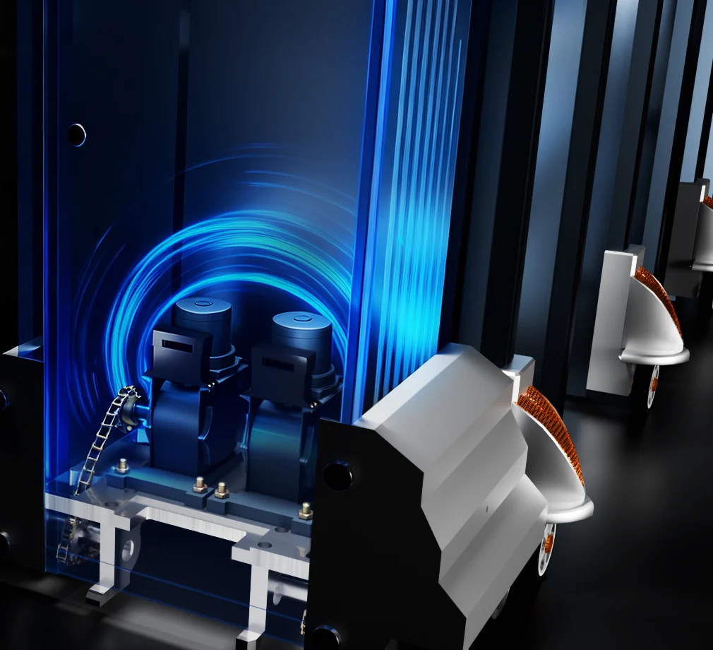 L-39 brushless DC drive assembly inside the drive head