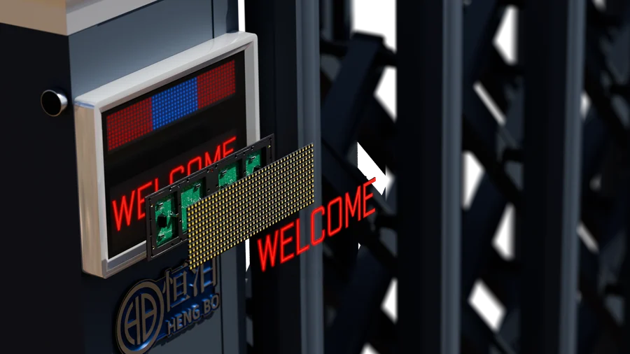 L-39 drive-head LED display showing a WELCOME message