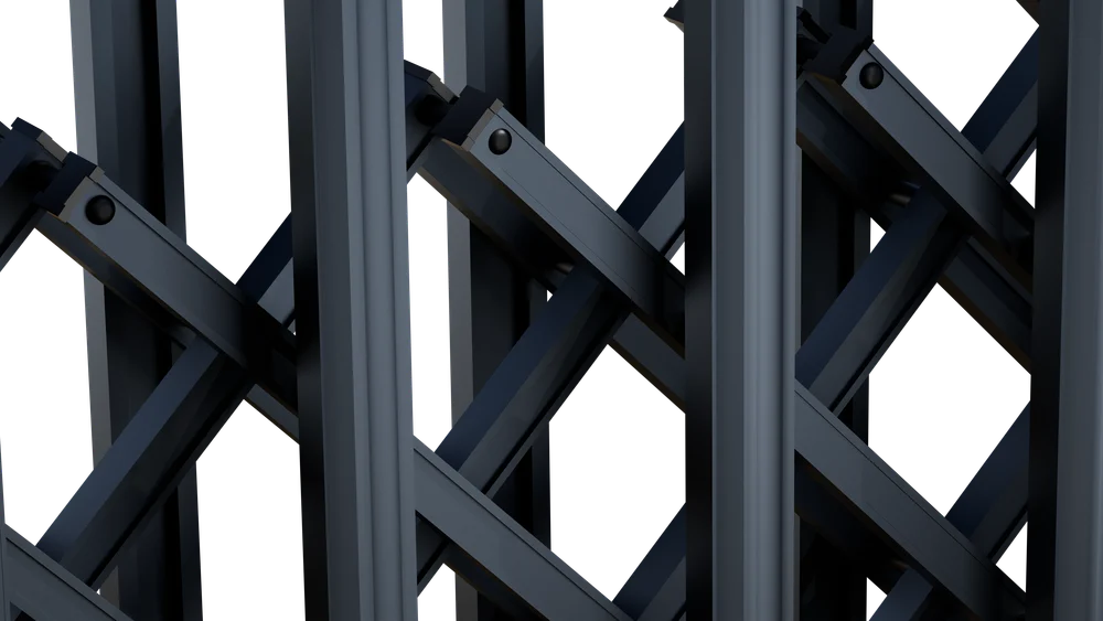 L-39 scissor links and pivot joints between aluminium frames