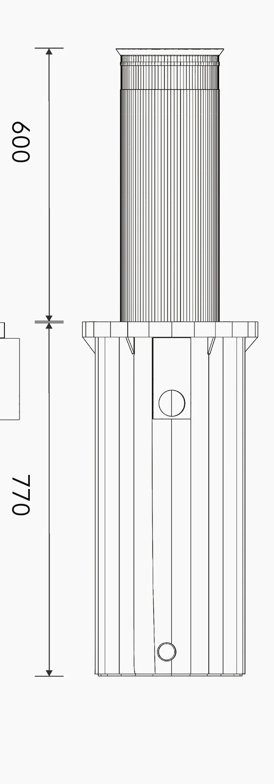 LZ-021 original elevation showing rise and buried housing