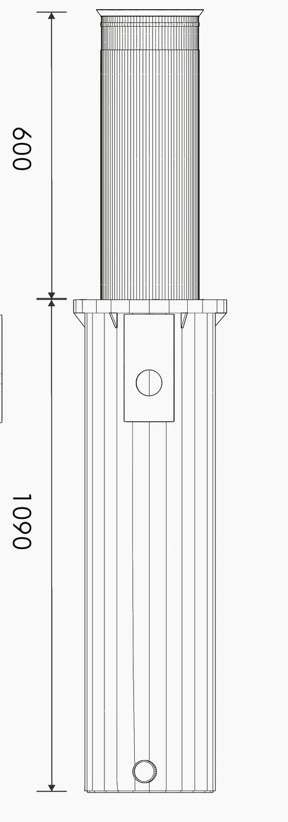 LZ-023 original elevation showing rise and buried housing