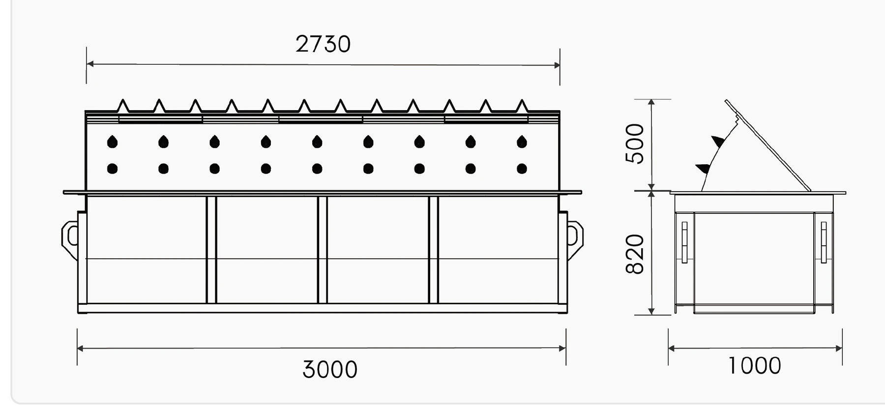 LZ-030 original catalogue dimension drawing; reference dimensions are described in the adjacent text