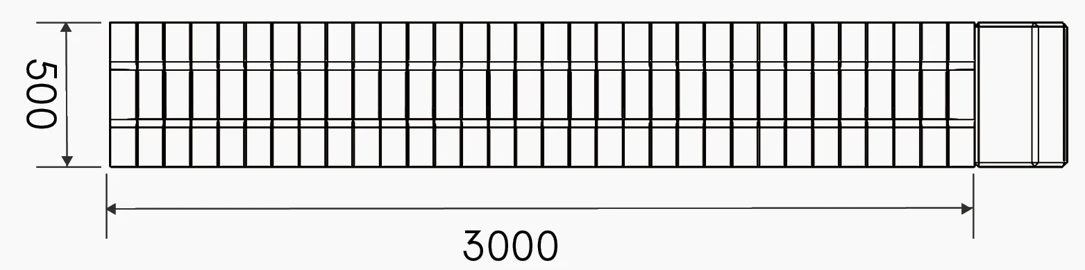 LZ-031 original top-view drawing, 3000 mm by 500 mm