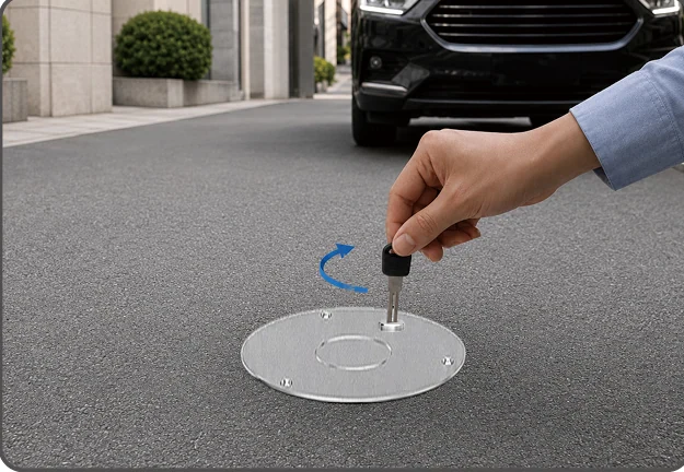 LZ-046 original key and gas-spring operating sequence, step 4