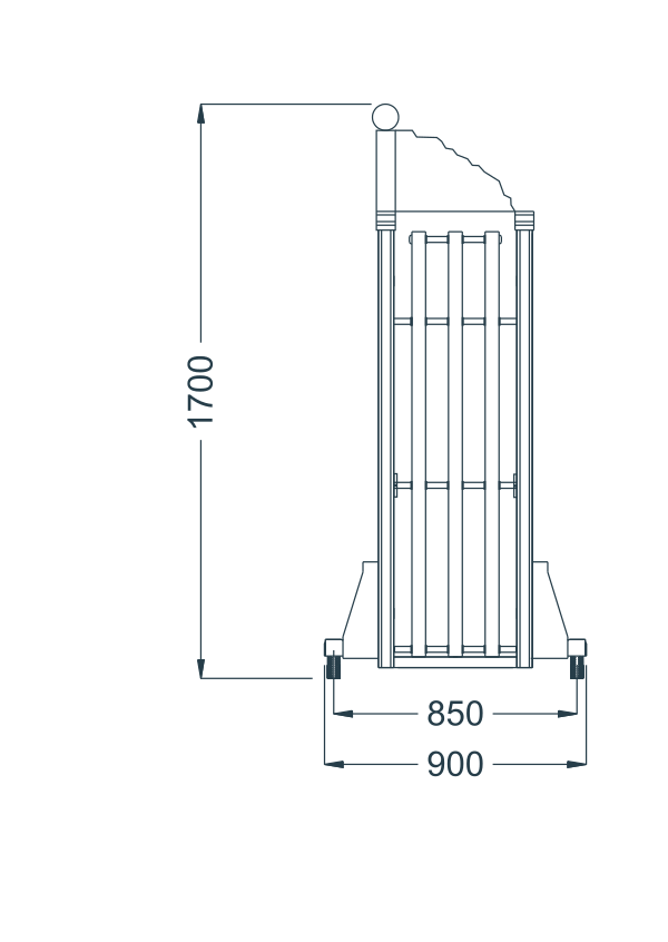 M-21 original catalogue CAD geometry with English dimension labels, millimetres