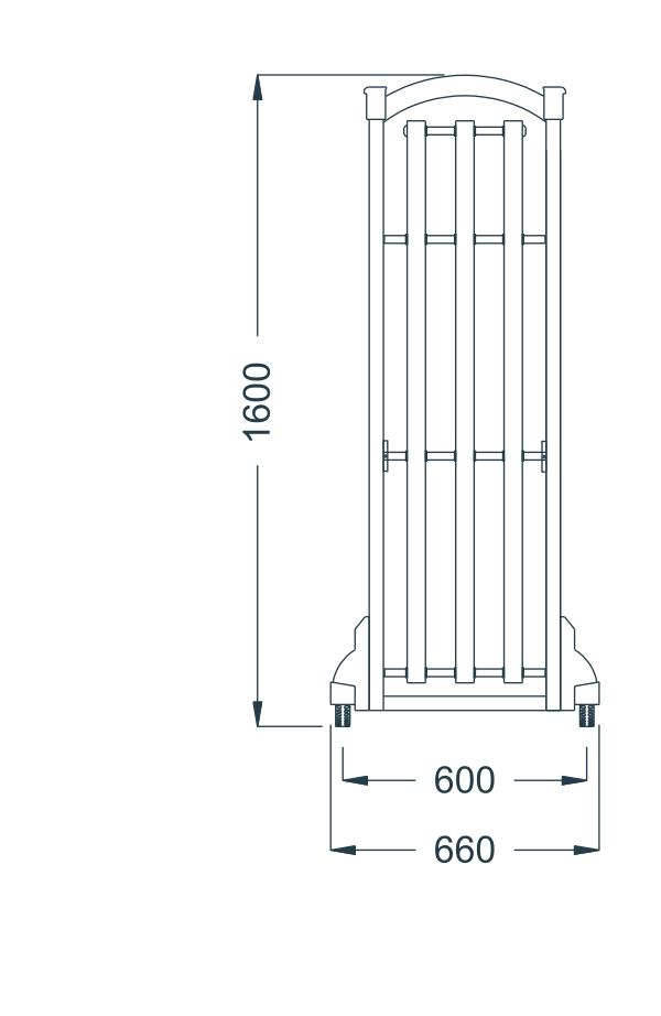 M-23 original catalogue CAD geometry with English dimension labels, millimetres