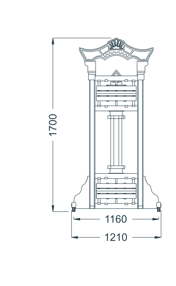 M-26 original catalogue CAD geometry with English dimension labels, millimetres