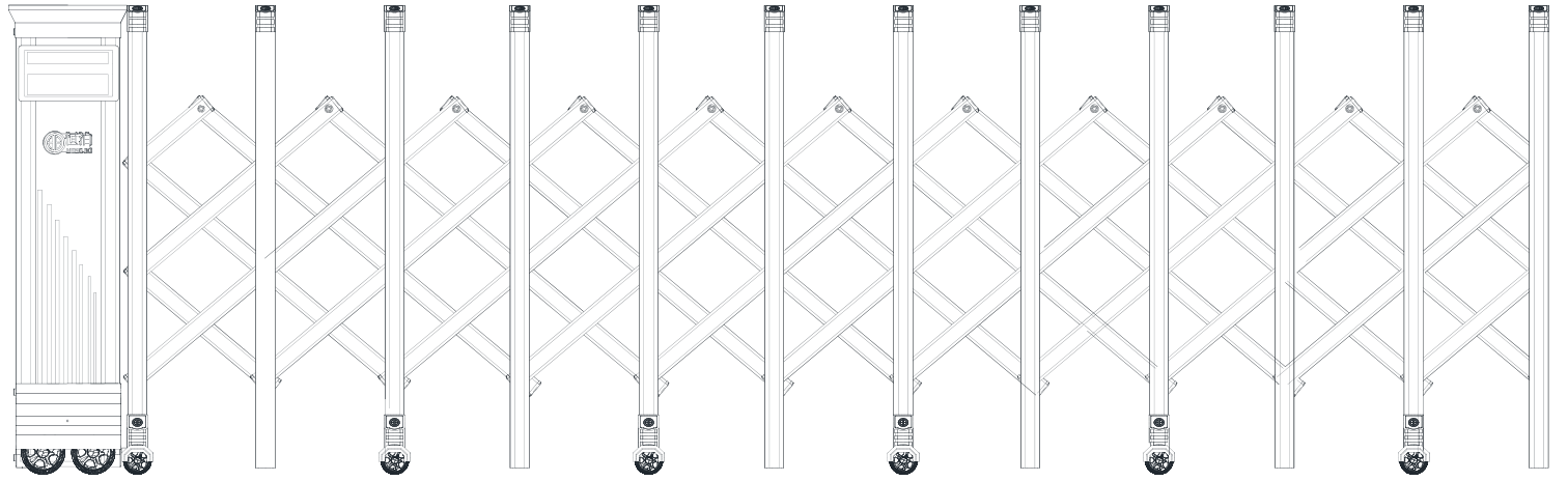 Original M-28 side elevation showing its drive head, linked frames and wheels