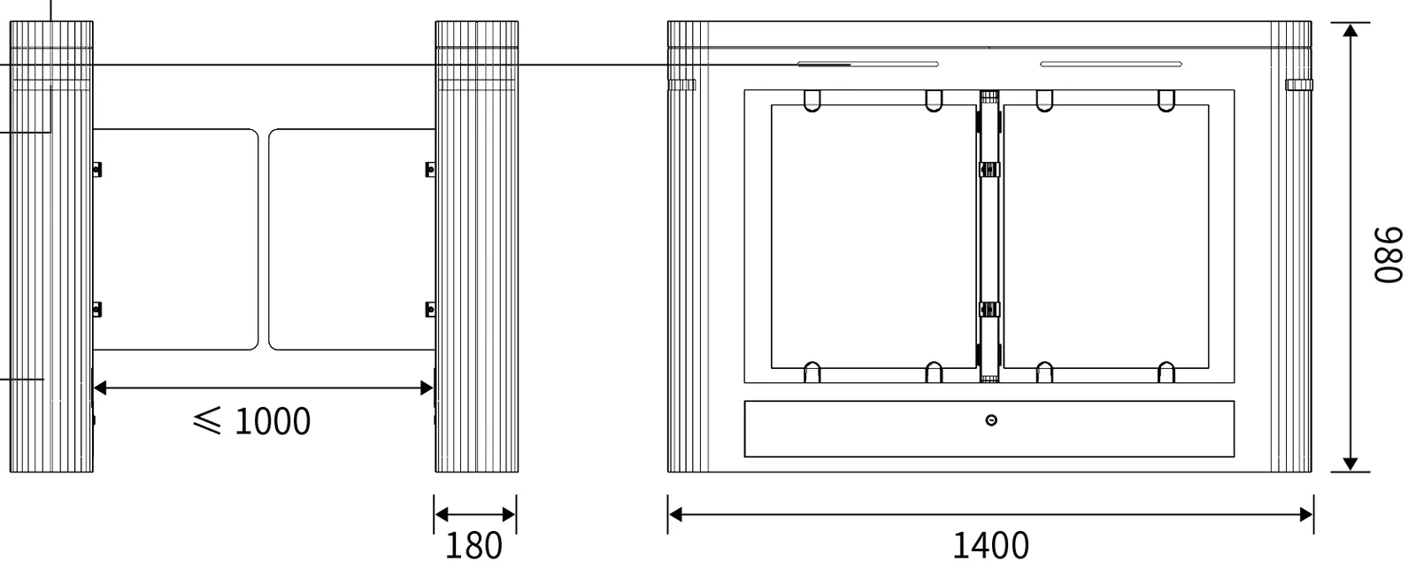 ZJ-02 original front and side dimension drawing