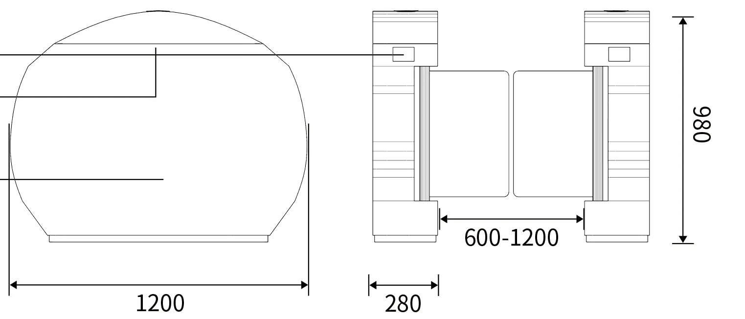 ZJ-14 original front and side dimension drawing