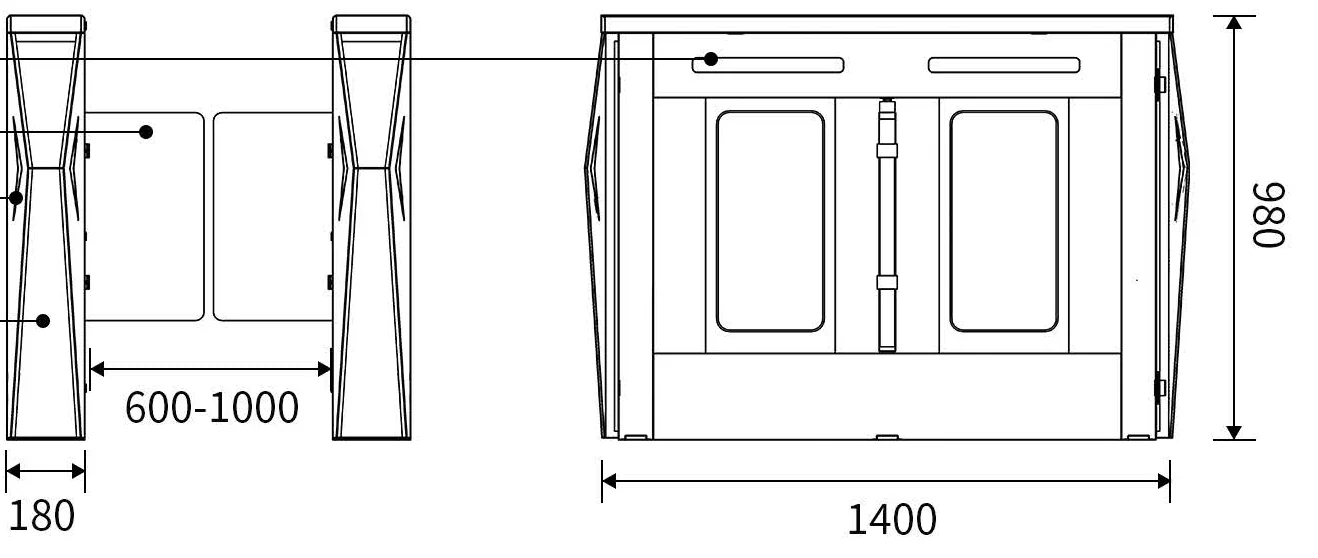 ZJ-2411 original front and side dimension drawing