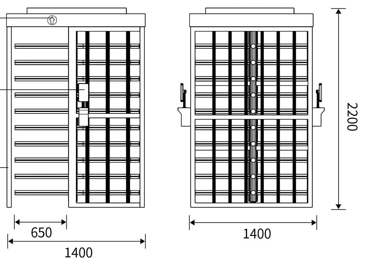 ZJ-29 original full-height turnstile dimension drawing