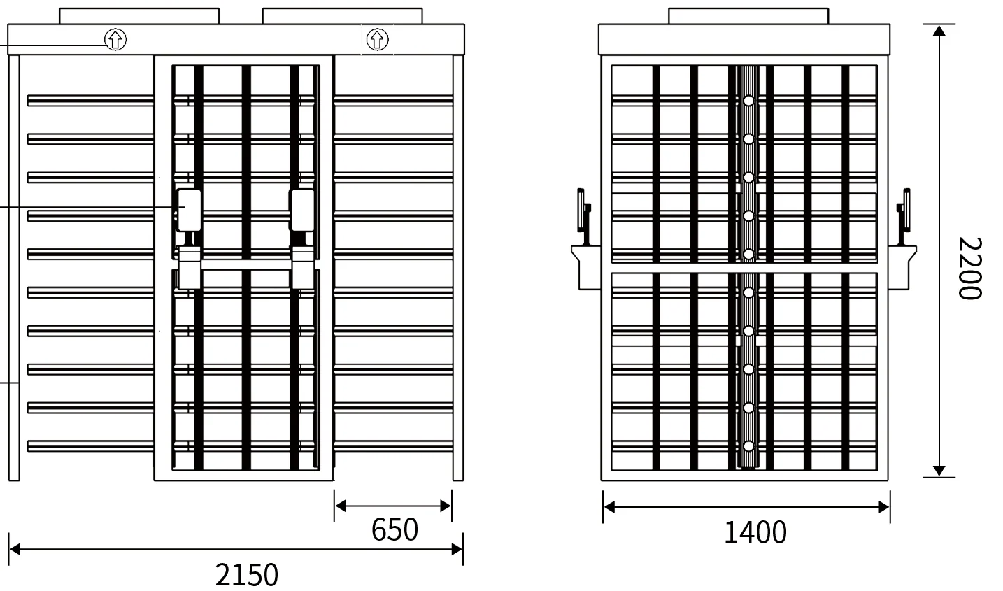 ZJ-30 original full-height turnstile dimension drawing