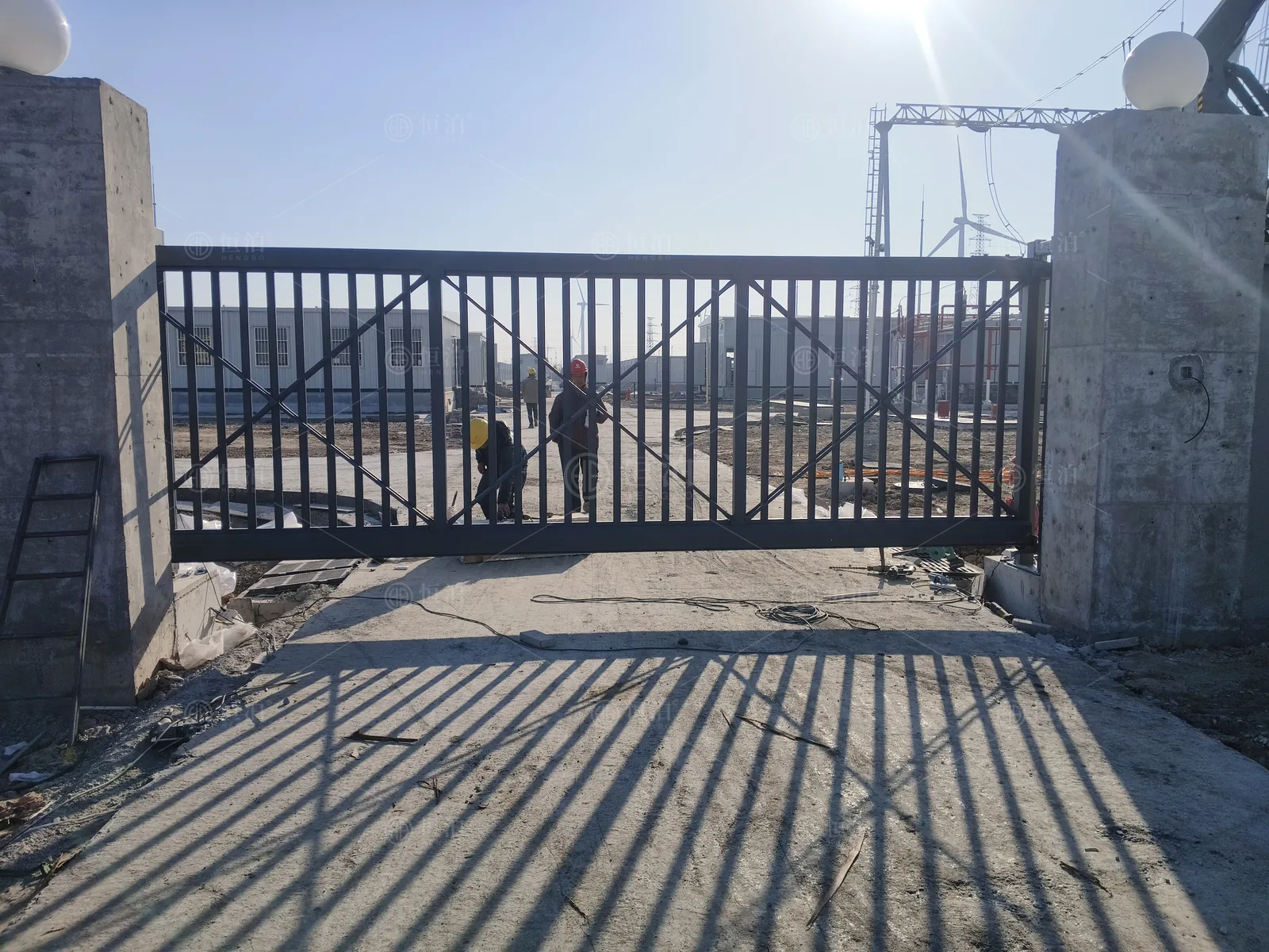 An X-05 gate during installation — Bandung, Indonesia.