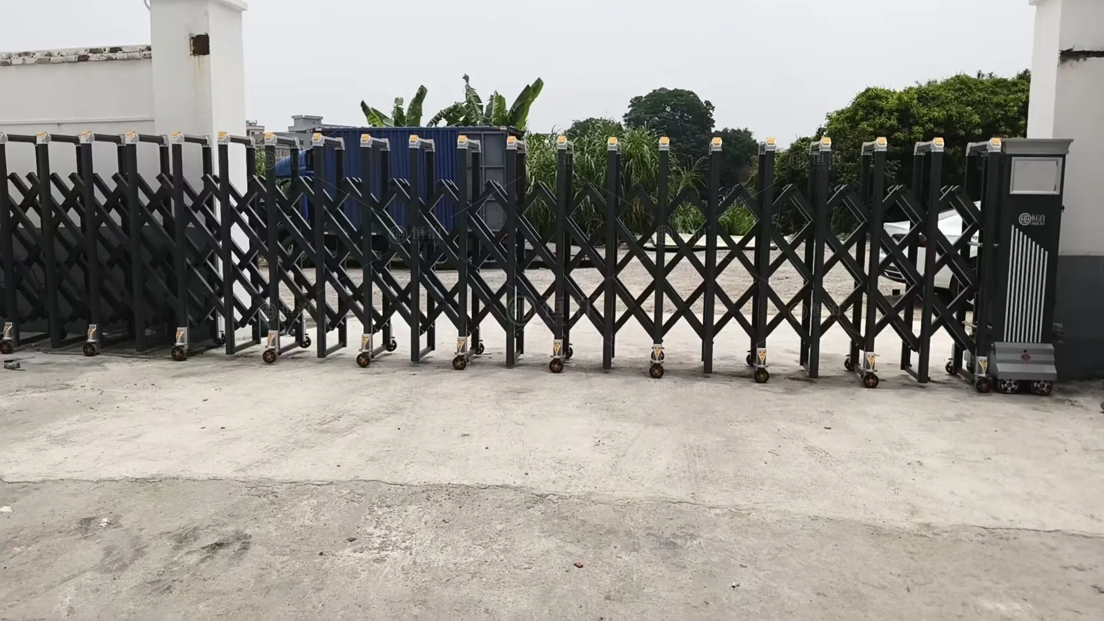 A retractable entrance at a metalwork factory — Penang, Malaysia.